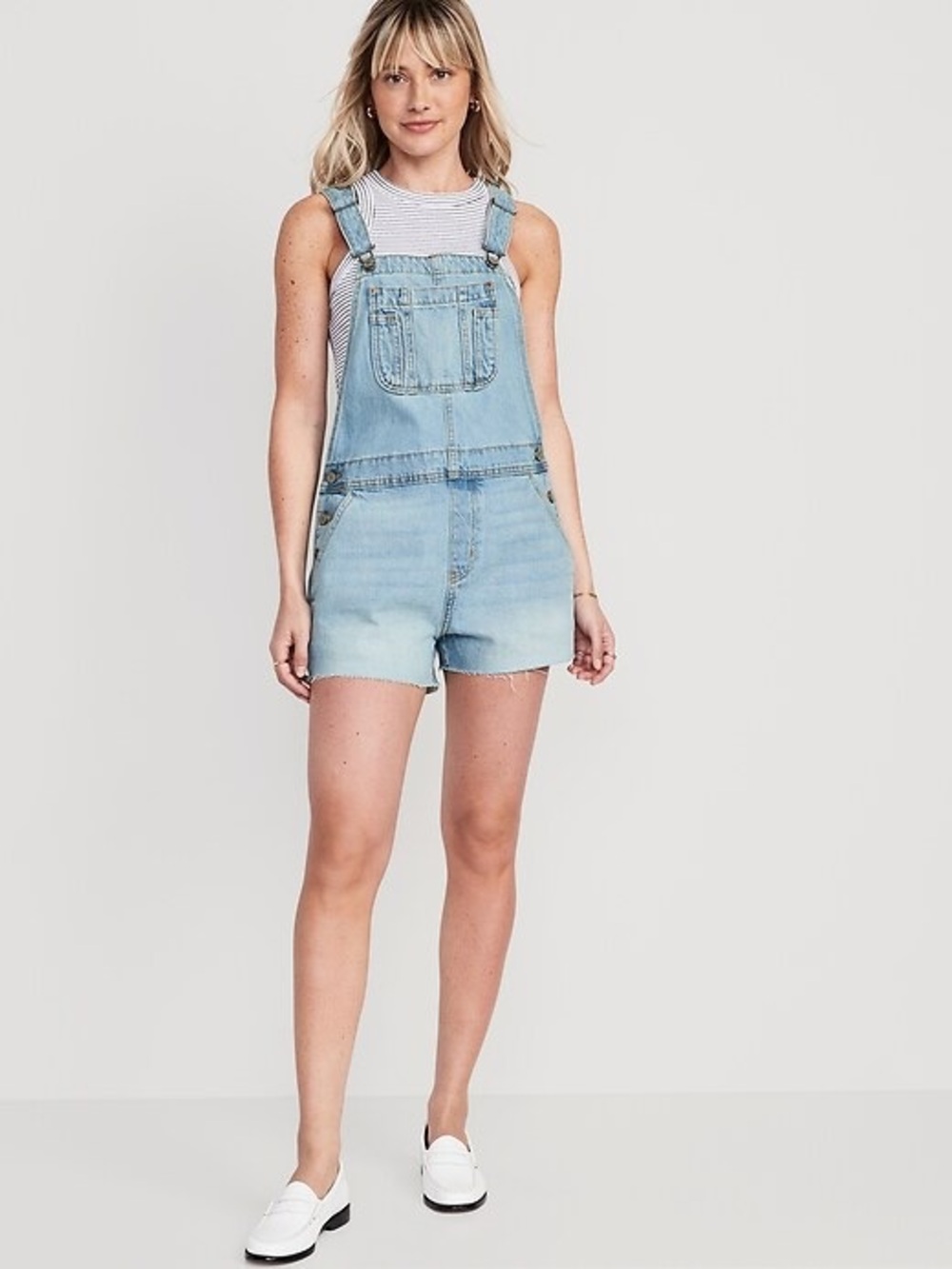 Old Navy Light Wash Denim Short Overalls